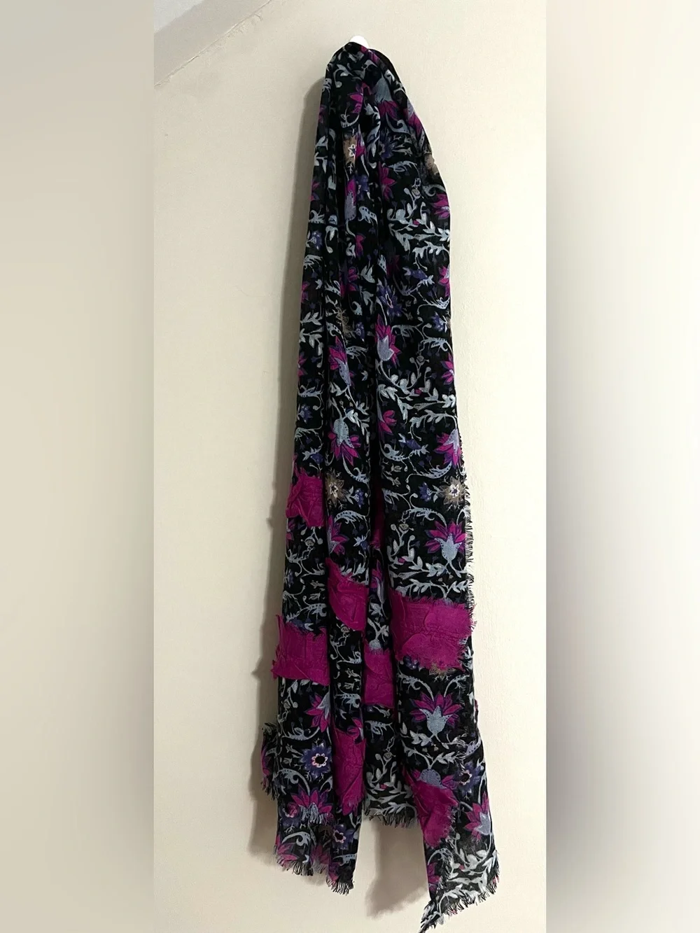 Vera Bradley Floral Scarf - Black, Magenta & Purple